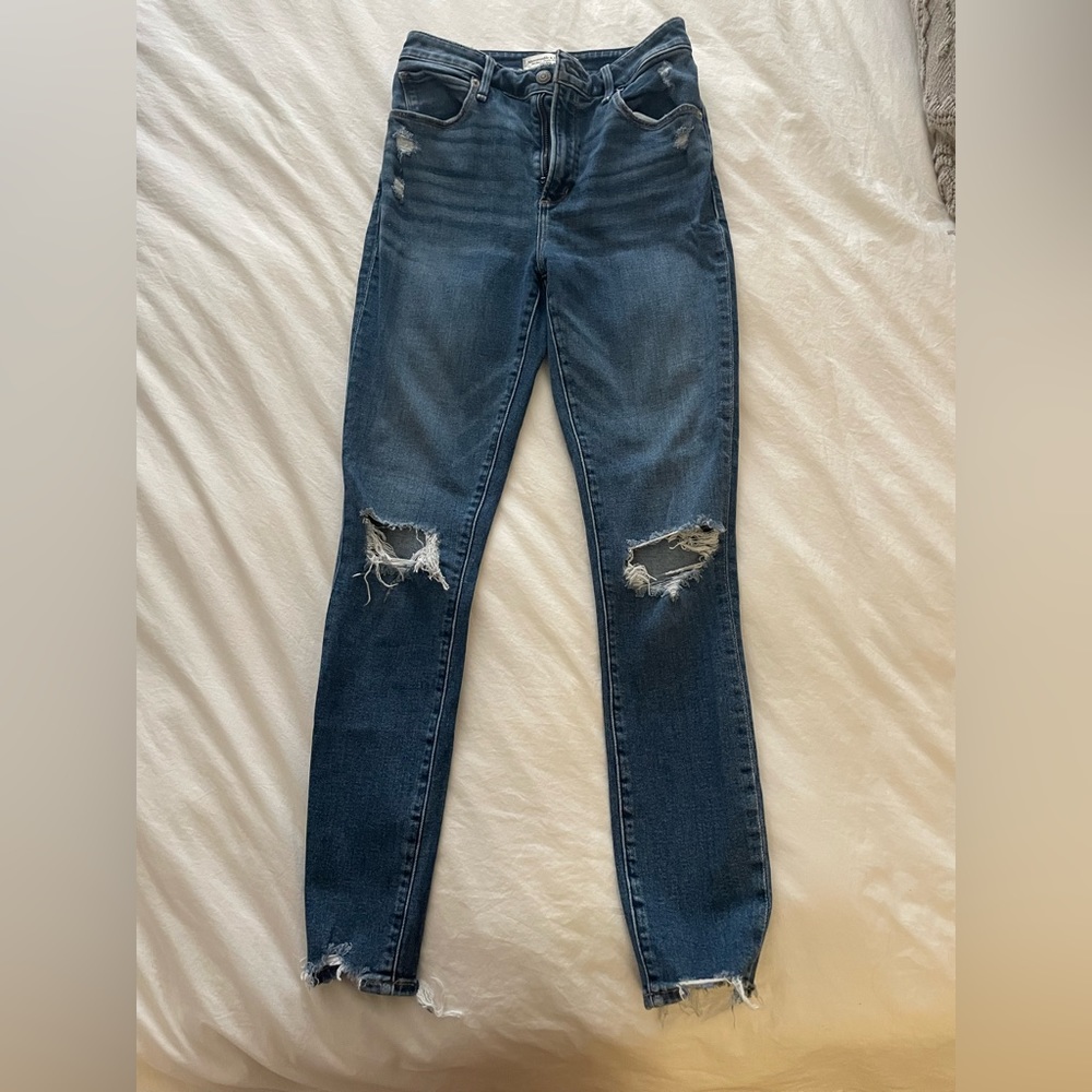 A&F High Rise Skinny Ankle Jeans